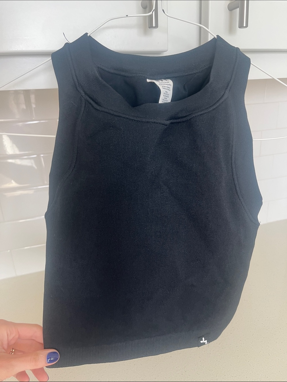 JoyLab Black Ribbed Tank - Sleeveless Crew